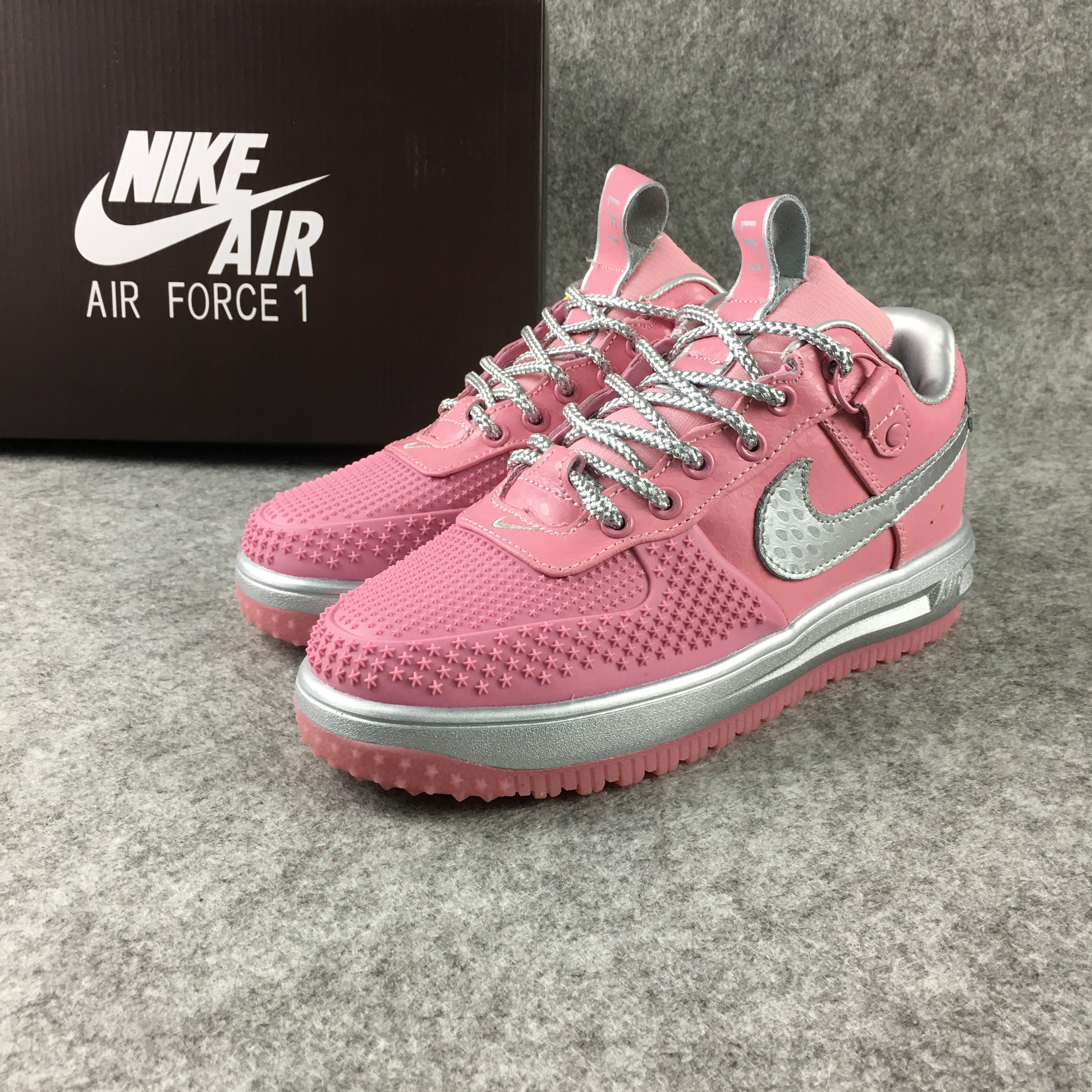 Nike Lunar Force 1 Low Pink Silver Shoes For Women